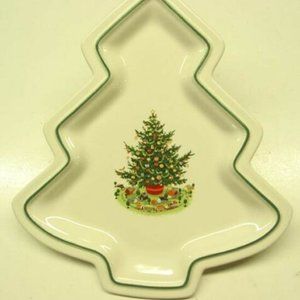 Christmas heritage by pfaltzgraff tree dish